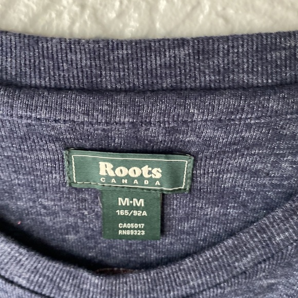 Dark Heather blue Roots long-sleeved athletic t-shirt size M - Picture 2 of 6